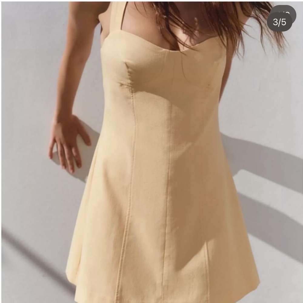 Zara NWT halter jumper butter yellow dress